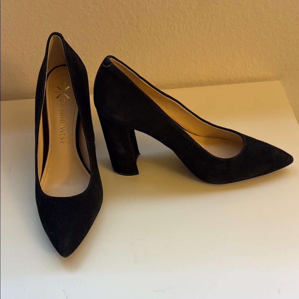 Nine West Black Suede Heels